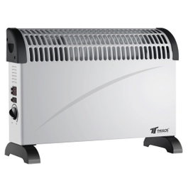 Thulos CH2001 Convector Turbo 2000W - 3 Réglages 750W/1250W/2000W, Thermostat Réglable, Double Protection, Portable