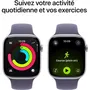 Apple Watch Series 11 GPS - 46 mm - Boîtier Aluminium Silver - Bracelet Sport Band Purple Fog Taille S/M