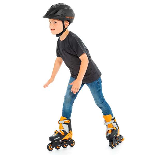 Molto Patines 4 en linea ajustables - Patins à roulettes alignées 4 roues couleur orange - Taille M (35/38)