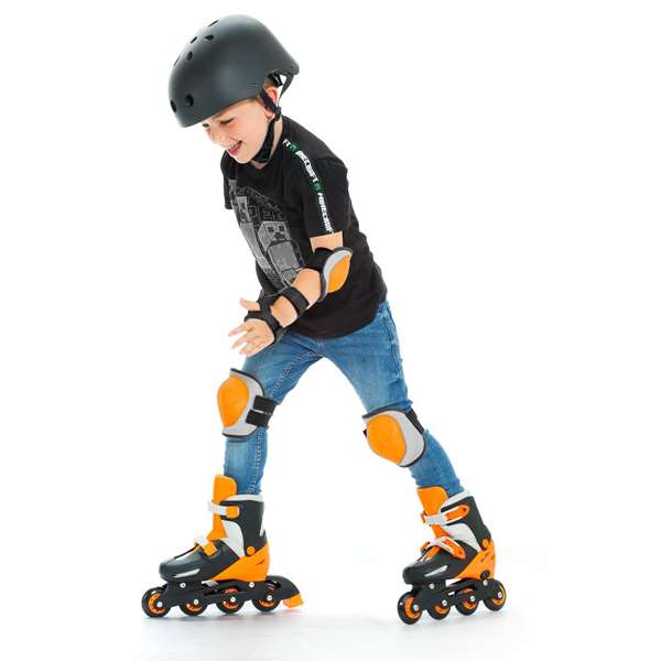 Molto Patines 4 en linea ajustables - Patins à roulettes alignées 4 roues couleur orange - Taille M (35/38)