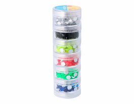 Innspiro Set de gemmes acryliques circulaires 6 mm couleurs fluo, env. 600 pcs
