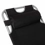 Chaise longue inclinable Aktive Polyester 600D Acier Noir 177 x 47 x 34 cm