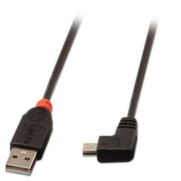Lindy Câble USB 2.0 type A vers mini-B coudé, 2m
