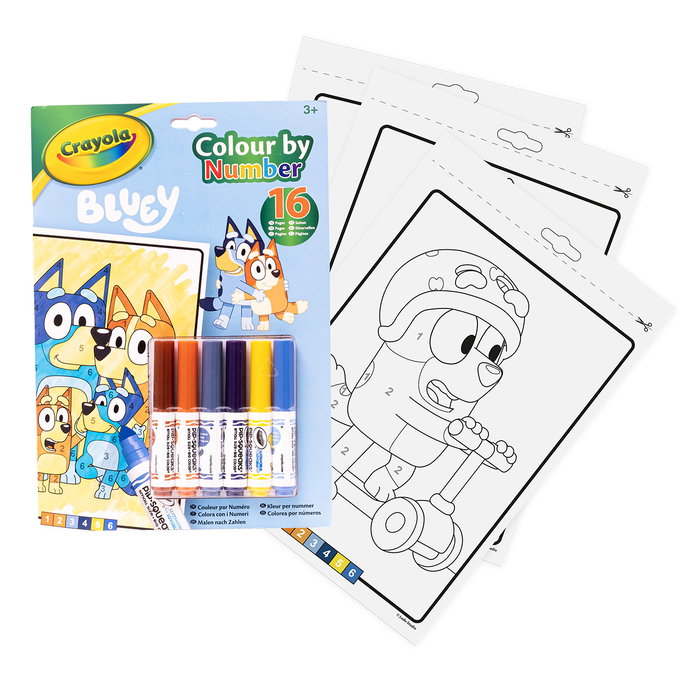 Crayola Bluey Livre d'activités et coloriage chiffres 04-2776 - Mallette 65 pièces avec feutres lavables - Dès 3 ans Crayola Bluey Livre d'activités et coloriage chiffres 04-2776 - Mallette 65 pièces avec feutres lavables - Dès 3 ans