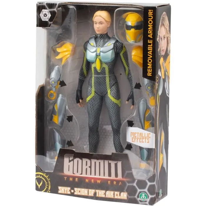 Gormiti - Figurine articulée Scion avec armure amovible - Modèle Air - 27 cm - Figurine Gormiti série TV - GRV033