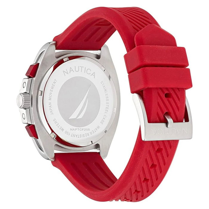 Nautica NAPTCF205 avec bracelet rouge et chronographe