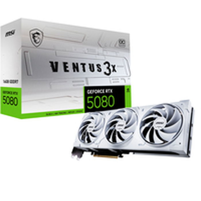 Carte Graphique MSI GEFORCE RTX 5080 16G VENTUS 3X OC WHITE GEFORCE RTX 5080 16 GB GDDR6X Carte Graphique MSI GEFORCE RTX 5080 16G VENTUS 3X OC WHITE GEFORCE RTX 5080 16 GB GDDR6X