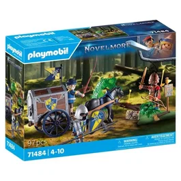 Playmobil 71484 - Set aventure Novelmore, convoi avec cheval et trésor contre les dragons, figurines chevaliers, pour enfants dès 5 ans
