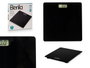 Berilo Balance Numérique Noire 26 x 2 x 26 cm en Verre, Poids Max 150 kg, avec Piles AAA (Set de 10)