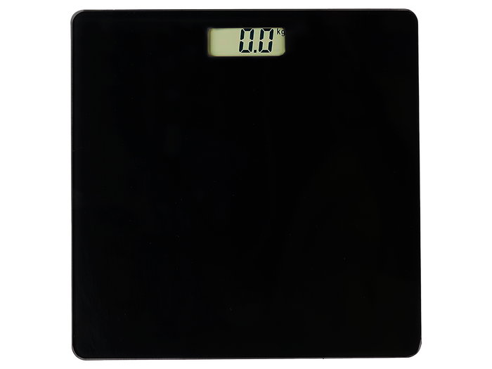 Berilo Balance Numérique Noire 26 x 2 x 26 cm en Verre, Poids Max 150 kg, avec Piles AAA (Set de 10)