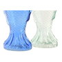 Vase Home ESPRIT Bleu Turquoise Verre méditerranéen 10 X 7 X 26,3 CM (2 Unités)