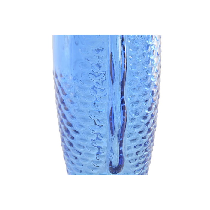 Vase Home ESPRIT Bleu Turquoise Verre méditerranéen 10 X 7 X 26,3 CM (2 Unités)