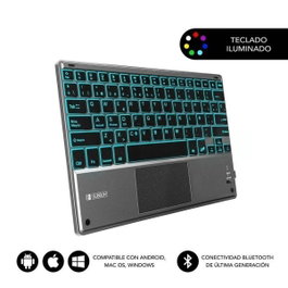 Subblim SUB-KBT-SMBT51 Clavier Bluetooth avec Pavé Tactile, Gris, QWERTY Espagnol