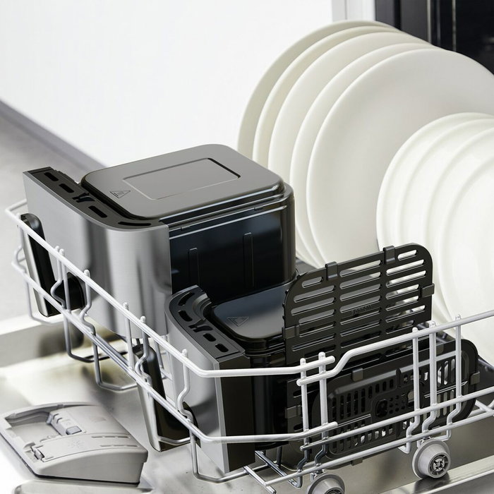 Friteuse à Air Tefal EY905D10 2700 W 8,3 L Noir Acier Friteuse à Air Tefal EY905D10 2700 W 8,3 L Noir Acier