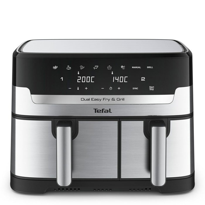 Friteuse à Air Tefal EY905D10 2700 W 8,3 L Noir Acier Friteuse à Air Tefal EY905D10 2700 W 8,3 L Noir Acier