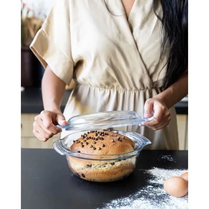 Pyrex - Lot de 2 Cocottes en Verre de 1,6 L - Résistantes au Four, Congélateur et Chocs Thermiques (-40°C à +350°C) - Sans BPA