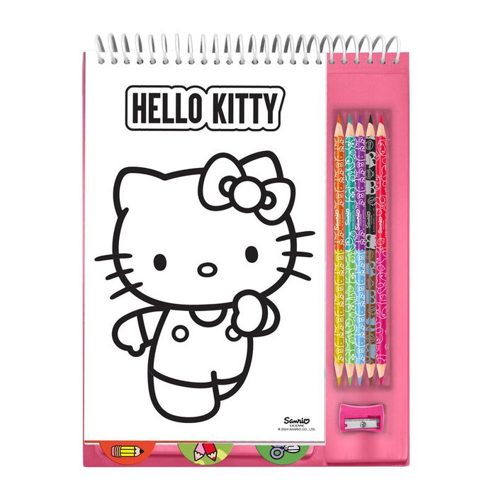 KIDS LICENSING Set de Coloriage Hello Kitty avec Crayons de Couleur - Coffret d'Activité Créative pour Enfants