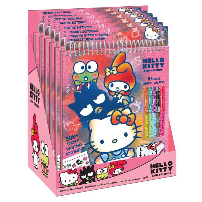 KIDS LICENSING Set de Coloriage Hello Kitty avec Crayons de Couleur - Coffret d'Activité Créative pour Enfants