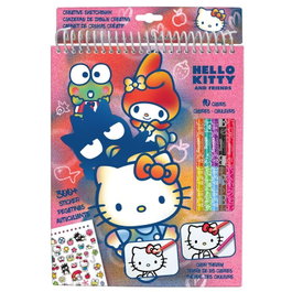 KIDS LICENSING Set de Coloriage Hello Kitty avec Crayons de Couleur - Coffret d'Activité Créative pour Enfants
