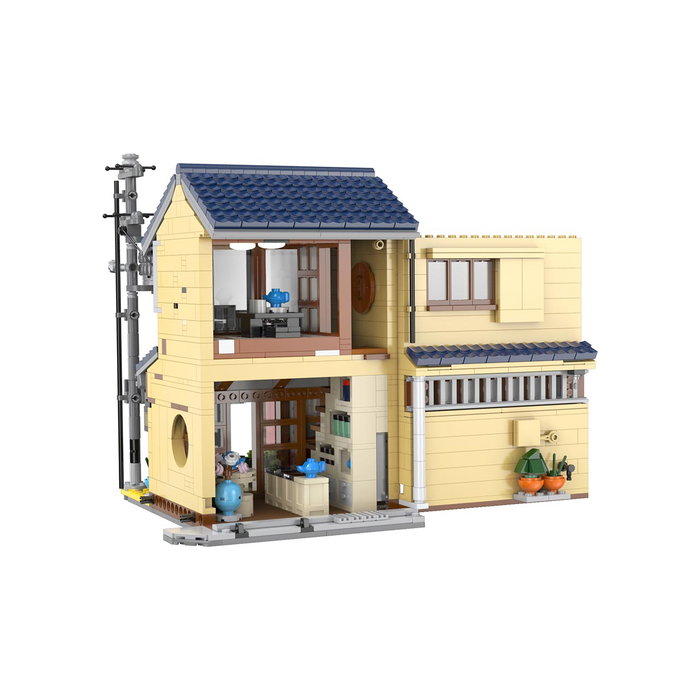 CADA C66010W Tea House Maquette de Construction Lumineuse avec Éclairage USB - 1200 Pièces, Licence CADA, Décors : Enseigne, Balcon, Lanterne, Porte Coulissante