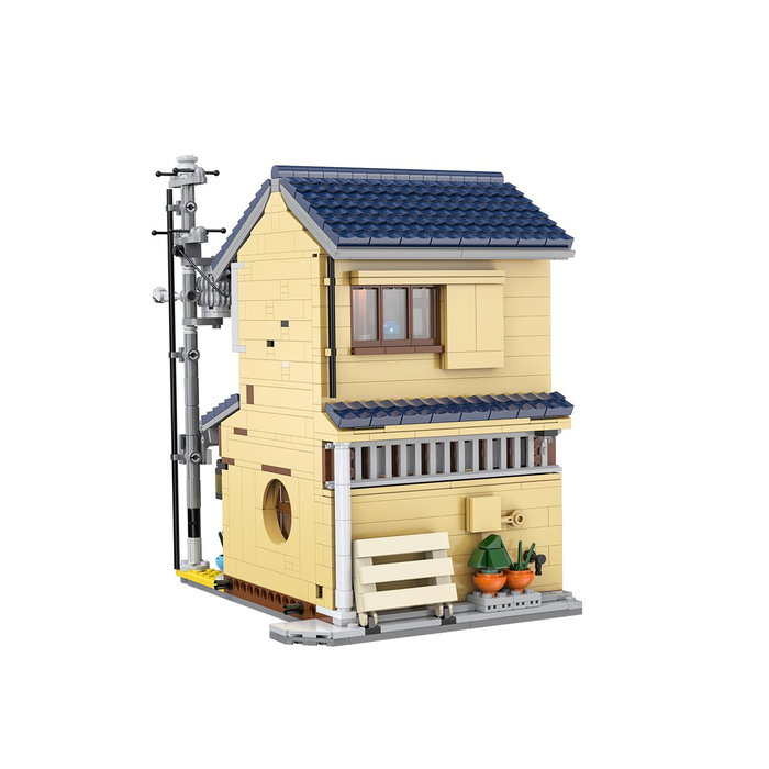 CADA C66010W Tea House Maquette de Construction Lumineuse avec Éclairage USB - 1200 Pièces, Licence CADA, Décors : Enseigne, Balcon, Lanterne, Porte Coulissante
