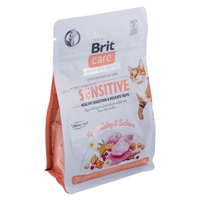 Aliments pour chat Brit Care Grain-Free Sensitive Adulte Saumon Dinde Poisson 400 g Aliments pour chat Brit Care Grain-Free Sensitive Adulte Saumon Dinde Poisson 400 g