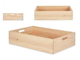 Giftdecor Boîte en Bois Fermée 60 x 40 cm Naturel Pin (Set de 4)