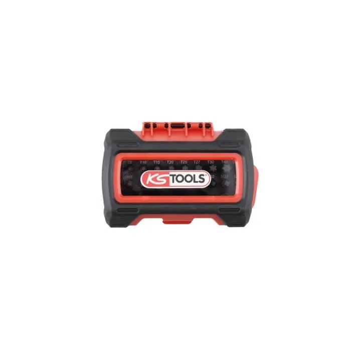 KS TOOLS 515.2301F - Mini coffret d'embouts de vissage à chocs 1/4 pouce, longueur 25 mm, 31 pièces avec porte-embout magnétique