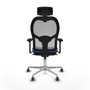 Piqueras y Crespo Chaise de Bureau avec Appui-tête 3D086G2 Bleu clair