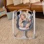 Ingenuity Balancelle bébé électrique pliable Swing 'n Go - Chambray, 5 vitesses, 8 mélodies, avec arc d'activités amovible