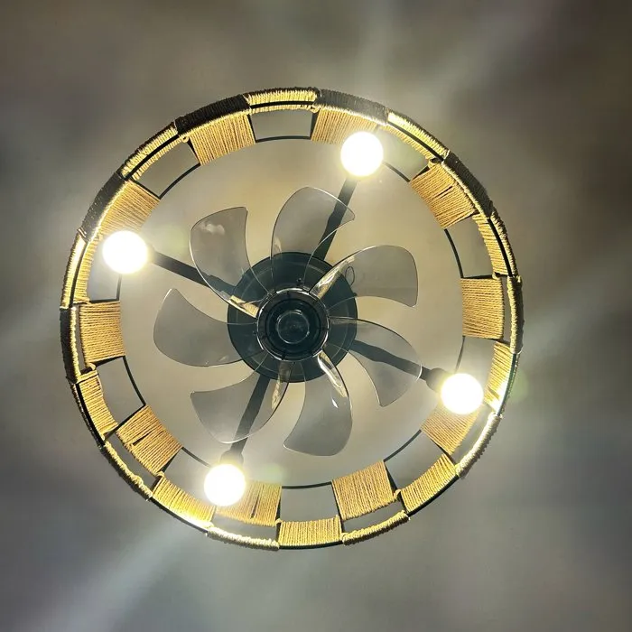 Farelek Brézana Ventilateur de plafond avec plafonnier Ø48 cm, 7 pales Farelek Brézana Ventilateur de plafond avec plafonnier Ø48 cm, 7 pales