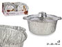 Kinvara Set de 3 casseroles en aluminium avec couvercle 22x11 cm argent (Set de 12)