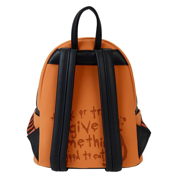 LOUNGEFLY Sac à dos Sam Trick 'r Treat 26 cm - En cuir vegan avec bandoulière réglable, détails phosphorescents, éclairage à piles et plusieurs compartiments - 22.5x26.25x11.25 cm