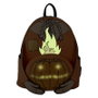 LOUNGEFLY Sac à dos Sam Trick 'r Treat 26 cm - En cuir vegan avec bandoulière réglable, détails phosphorescents, éclairage à piles et plusieurs compartiments - 22.5x26.25x11.25 cm
