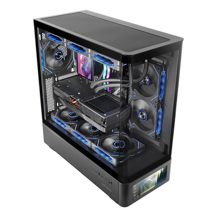 Boîtier ATX semi-tour Mars Gaming MCLCDPRO Noir
