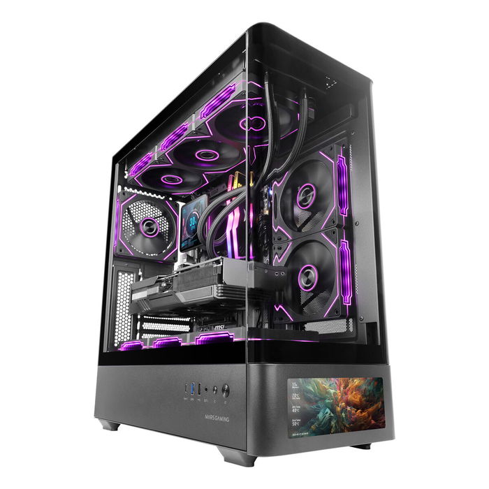 Boîtier ATX semi-tour Mars Gaming MCLCDPRO Noir