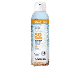 Sensilis Spray Corporel Invisible & Light SPF50+ 250 ml Brume Solaire Haute Protection Transparente Fraîcheur