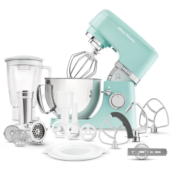 Sencor STM 6351GR Robot pâtissier avec bol inox 4.5 L, 1000 W, 8 vitesses et mode pulse, éclairage LED, pour pétrir, fouetter et mélanger