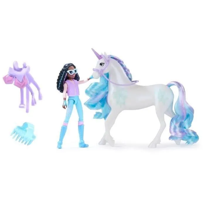 SPIN MASTER Coffret Licorne Glacier et Poupée Layla Unicorn Academy, Jeux et Jouets pour Enfants dès 4 ans
