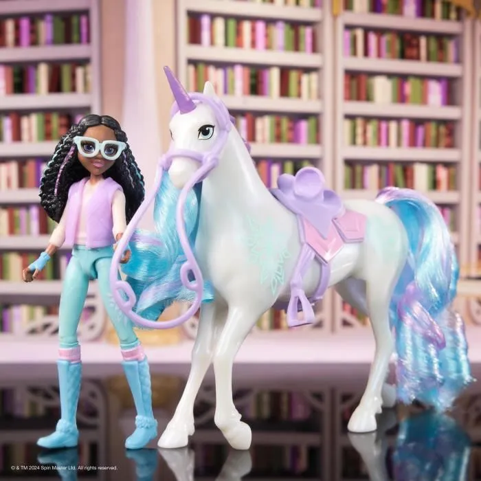 SPIN MASTER Coffret Licorne Glacier et Poupée Layla Unicorn Academy, Jeux et Jouets pour Enfants dès 4 ans