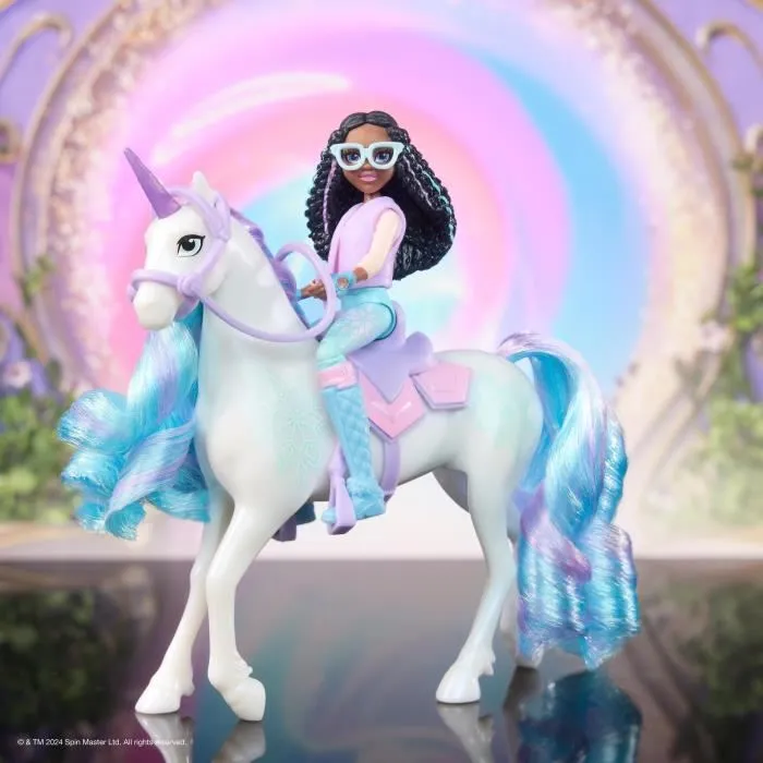 SPIN MASTER Coffret Licorne Glacier et Poupée Layla Unicorn Academy, Jeux et Jouets pour Enfants dès 4 ans