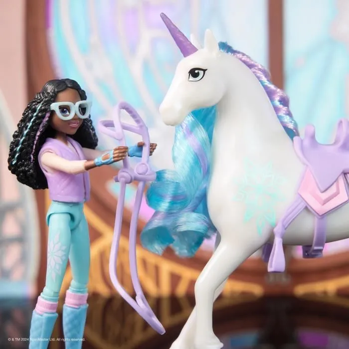 SPIN MASTER Coffret Licorne Glacier et Poupée Layla Unicorn Academy, Jeux et Jouets pour Enfants dès 4 ans