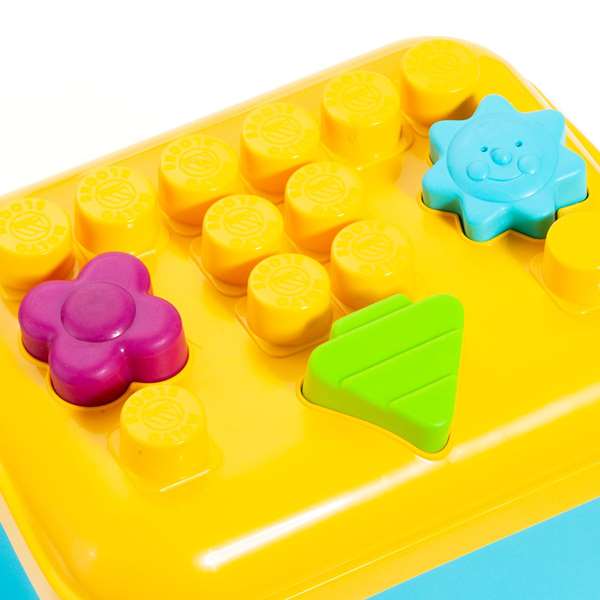 Molto - Caisse de blocs et puzzles souples en plastique avec 15 pièces, jouet éducatif pour enfants à partir de 1 an