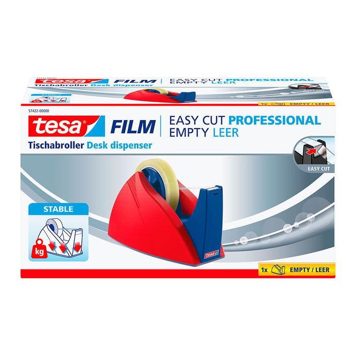 Tesa Easy Cut Porte-ruban rouge/bleu pour rouleaux de 66 m Tesa Easy Cut Porte-ruban rouge/bleu pour rouleaux de 66 m