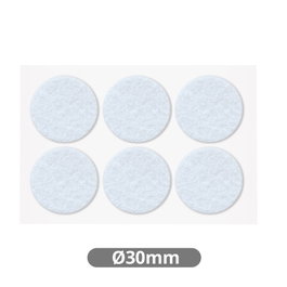 GSC Evolution Set de 6 feutres adhésifs ronds Ø30mm - Blanc