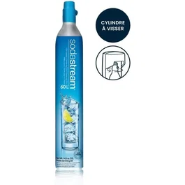 SodaStream Recharge de gaz CO2 originale à visser pour machine à eau gazeuse, jusqu'à 60 litres, triple contrôle qualité