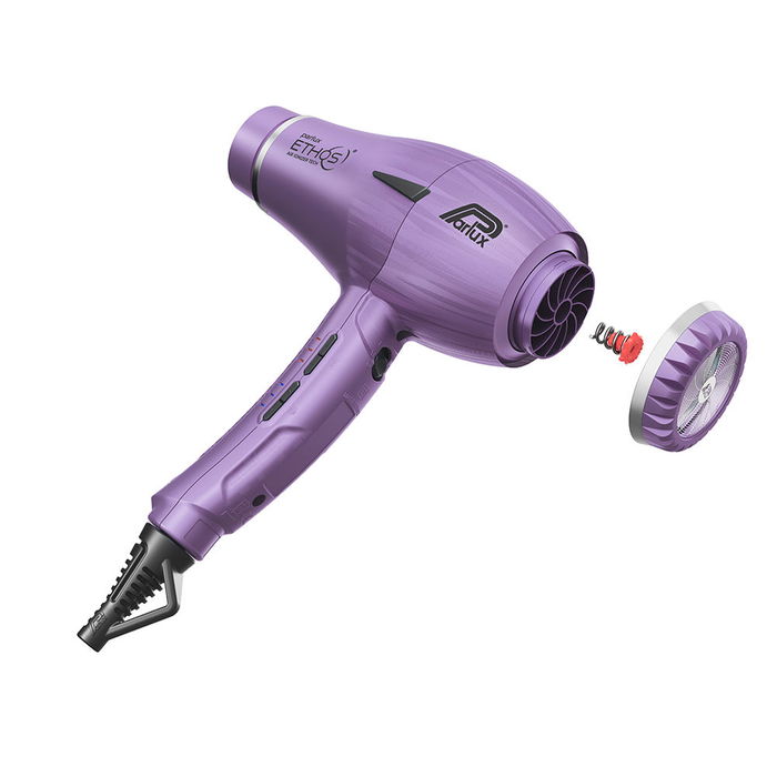 Parlux Sèche-cheveux ETHOS #Lilas 1 u - 2300W, 9 réglages vitesse/température, Technologie d'ionisation, Câble rotatif STC, Système HFS