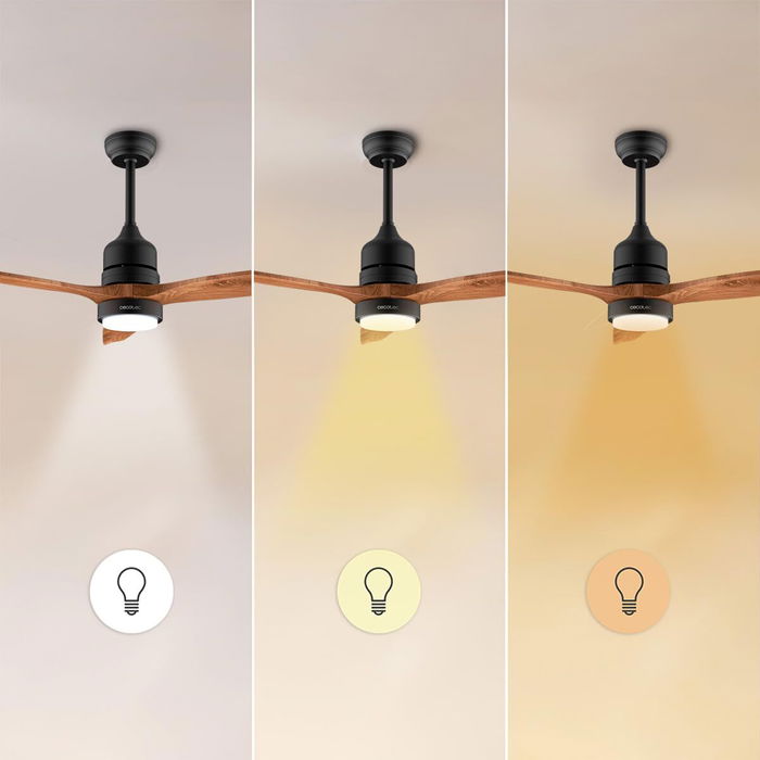 Ventilateur de Plafond avec Lumière Cecotec EnergySilence Aero 5230 18 W 40 W Noir Bois (3000-6500 K)