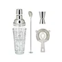 Livoo GS156 Set à Cocktail en Acier Inoxydable 400 ml - Shaker, Doseur, Cuillère, Passoire à Double Graduation