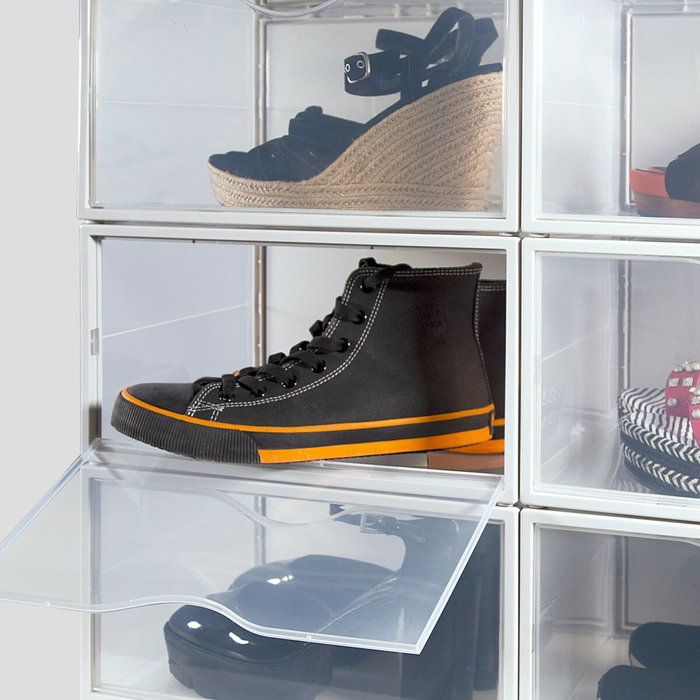Max Home Boîte à chaussures empilable Blanc 6 Unités Max Home Boîte à chaussures empilable Blanc 6 Unités